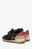 Valentino Black/Brown Suede/Lace Rockstud Sneakers Size 39