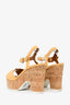 Fendi Camel Leather Cork Wedge Size 39