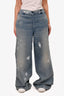 B Sides Blue Paint Splatter Wide Leg Jeans Size 31