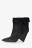 Isabel Marant Black Suede Cone Heel Booties Size 38