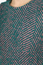 Prada Green/Pink Wool Tweed Chevron Sleeveless Dress Size 40