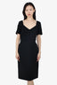 Escada Black Rib Detail Midi Dress Size 40