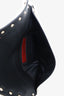 Valentino Black Leather Rockstud Envelop Clutch