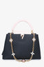 Louis Vuitton Black/Pink Leather Capucines PM Top Handle Bag