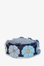 Fendi Blue Leather Floral Bag Strap