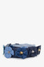 Fendi Blue Leather Floral Bag Strap