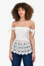 Self-Portrait White Eyelet Detail Top Size 0
