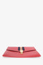 Gucci Red Leather Sylvie Clutch Gold-Hardware