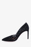 Alaia Black Suede Laser Cut Heels Size 39.5