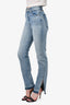 B Blue Medium Wash Denim Straight Leg Slit Jeans Size 25
