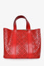 Alaia Paris Red Perforated Leather Top Handle Tote