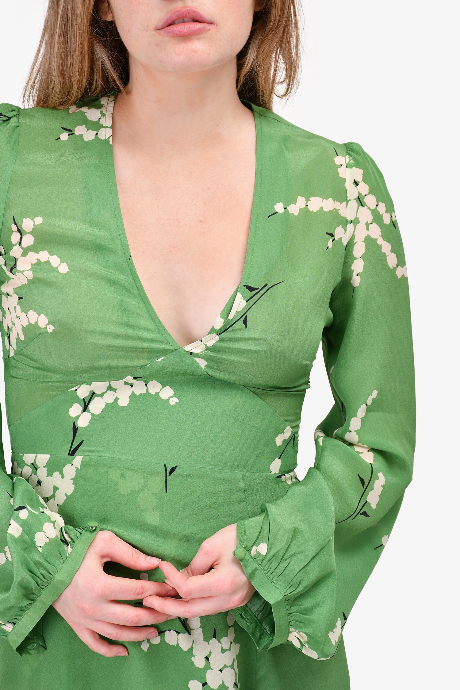 Realisation Par Green Floral Silk Mini Dress Size S – Mine & Yours