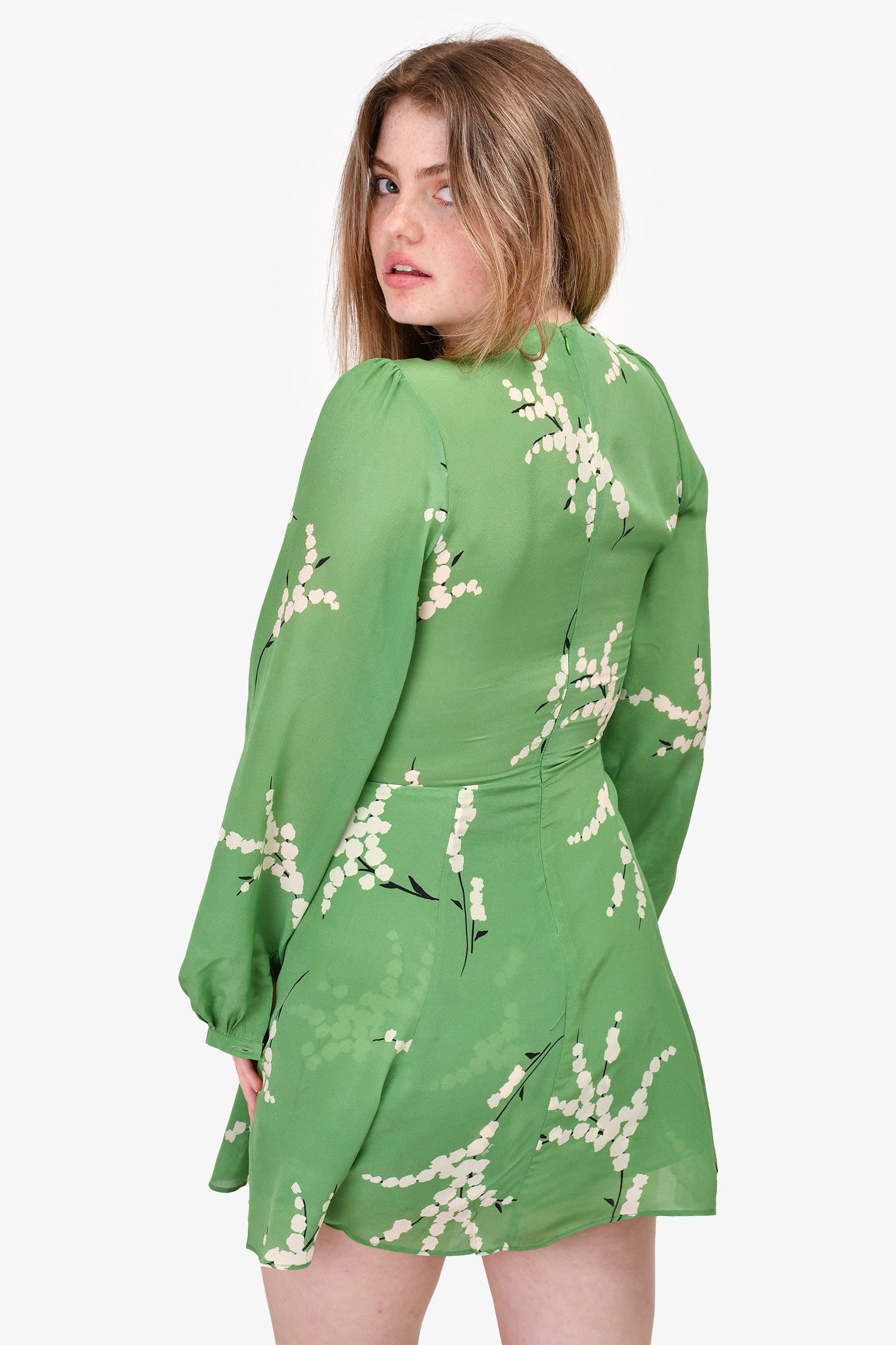 Realisation Par Green Floral Silk Mini Dress Size S – Mine & Yours