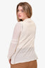 Chloe Cream Crochet Knit Button-Up Sweater Size M