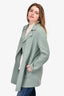 Theory Green Cashmere and Wool Open Coat Size S