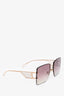 Bvlgari Gold Rimless Oversized Sunglasses With Gold Honeycomb Sides