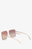 Bvlgari Gold Rimless Oversized Sunglasses With Gold Honeycomb Sides