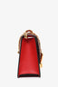 Gucci Red Leather Mini Sylvie Top Handle With Strap