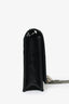 Saint Laurent Black Croc Embossed Kate Tassel Wallet on Chain