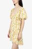 For Love & Lemons Yellow/White Floral Print Mini Dress Size M