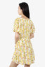 For Love & Lemons Yellow/White Floral Print Mini Dress Size M