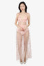 For Love & Lemons Pink Jasmine Rosette Maxi Dress Size L