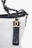 Pre-Loved Chanel™ 2018 Black/White Quilted Lambskin Leather Medium Gabrielle Bag