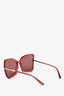Tom Ford Red Acrylic Oversized Sunglasses