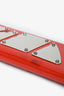 Gucci Red/Silver Toned Patented Leather Plated Clutch
