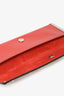 Gucci Red/Silver Toned Patented Leather Plated Clutch