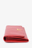 Prada Red Saffiano Leather Long Wallet