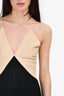 Toteme Cream And Black Sleeveless V-Neck Maxi Dress Size 32