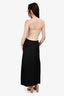 Toteme Cream And Black Sleeveless V-Neck Maxi Dress Size 32