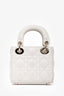 Christian Dior 2021 White Leather Micro Lady Dior Crossbody with Strap