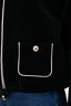 Pre-loved Chanel™ 2017 Black Velour Drawstring Zip Jacket Size 42
