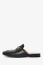 Gucci Black Leather Horsebit Princeton Slides Size 35.5
