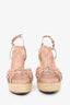 Christian Dior Vintage Peach Patent Espadrille Wedges Size 36