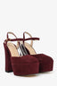 Stuart Weitzman Burgundy Suede Platform Heels Size 36