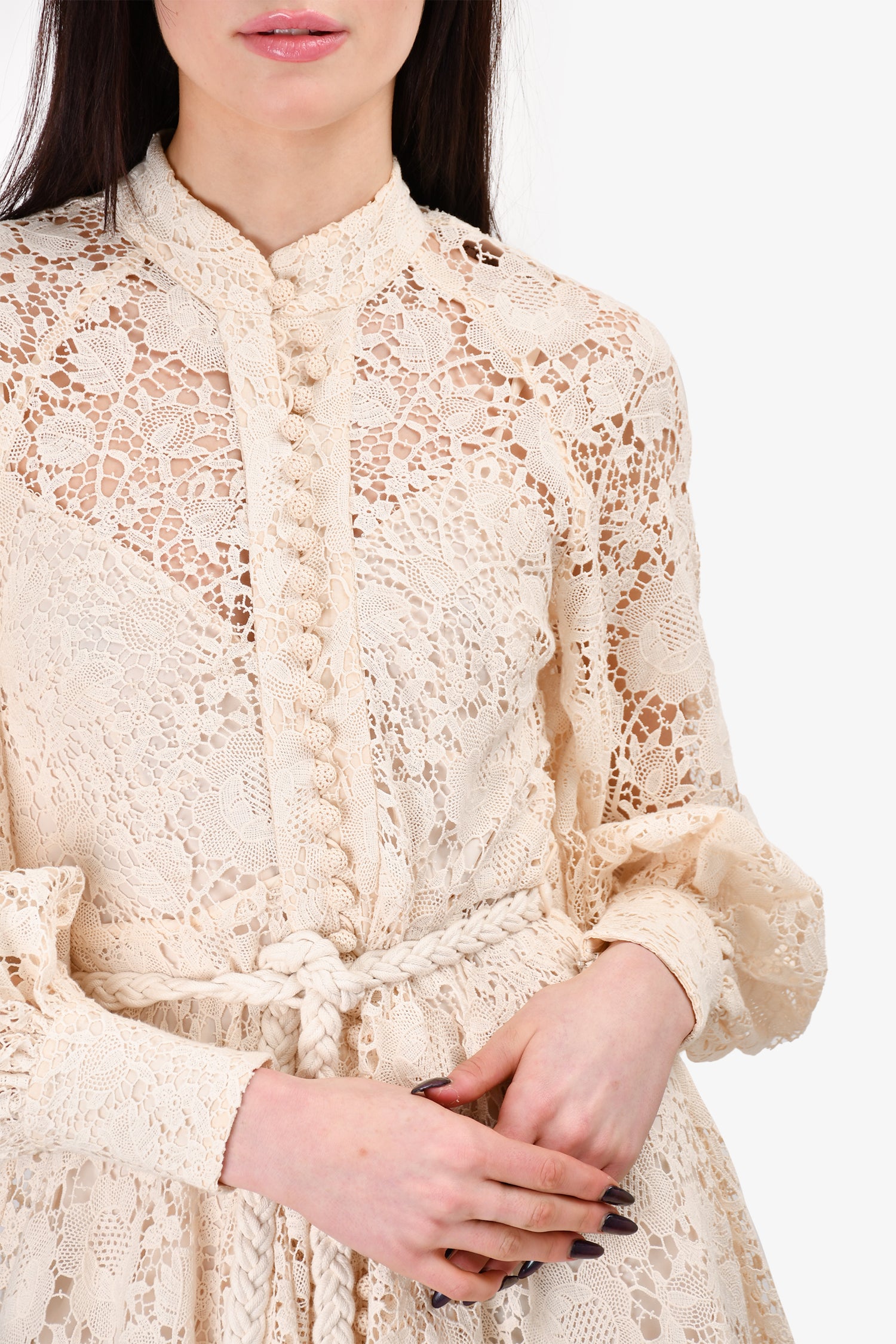 Zimmermann Ivory Cassia Puff Sleeved Cotton-Lace Mini Dress Size 2 Mine & Yours Zimmermann Ivory Cassia Puff Sleeved Cotton-Lace Mini Dress Size 2 Mine & Yours
