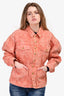 Ulla Johnson Orange Washed Drawstring Denim Jacket Size S