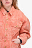 Ulla Johnson Orange Washed Drawstring Denim Jacket Size S