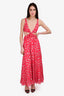 Rococo Sand Pink Sleeveless Metallic Star Detail Maxi Dress Size XS
