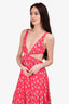 Rococo Sand Pink Sleeveless Metallic Star Detail Maxi Dress Size XS