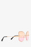 Louis Vuitton Gold Pink/Orange Ombre Sunglasses