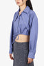 T By Alexander Wang Purple Double Layered Cropped Shirt Size XS