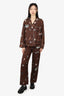 Louis Vuitton 2018 Limited Edition Brown Monogram Silk Pajama Set Size 34
