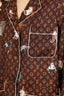 Louis Vuitton 2018 Limited Edition Brown Monogram Silk Pajama Set Size 34