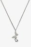 Christian Dior Silver Toned Monogram Butterfly Charm Necklace