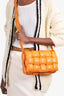 Bottega Veneta Orange Leather "Padded Cassette" Shoulder Bag