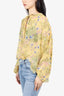 Isabel Marant Yellow Floral Sheer Long-Sleeve Blouse Size 36